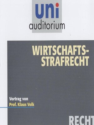 cover image of Wirtschaftsstrafrecht